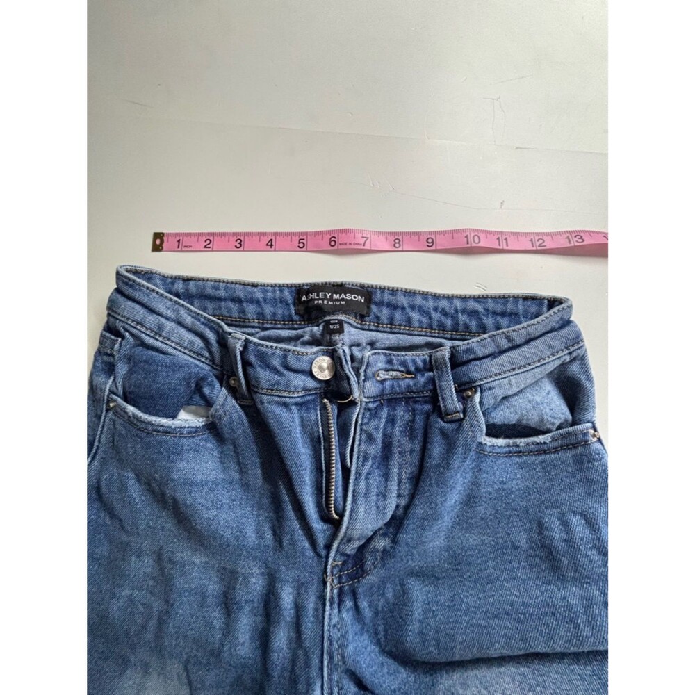 Ashley Mason Straight Leg Jeans - Medium Wash Blue - Picture 3 of 5